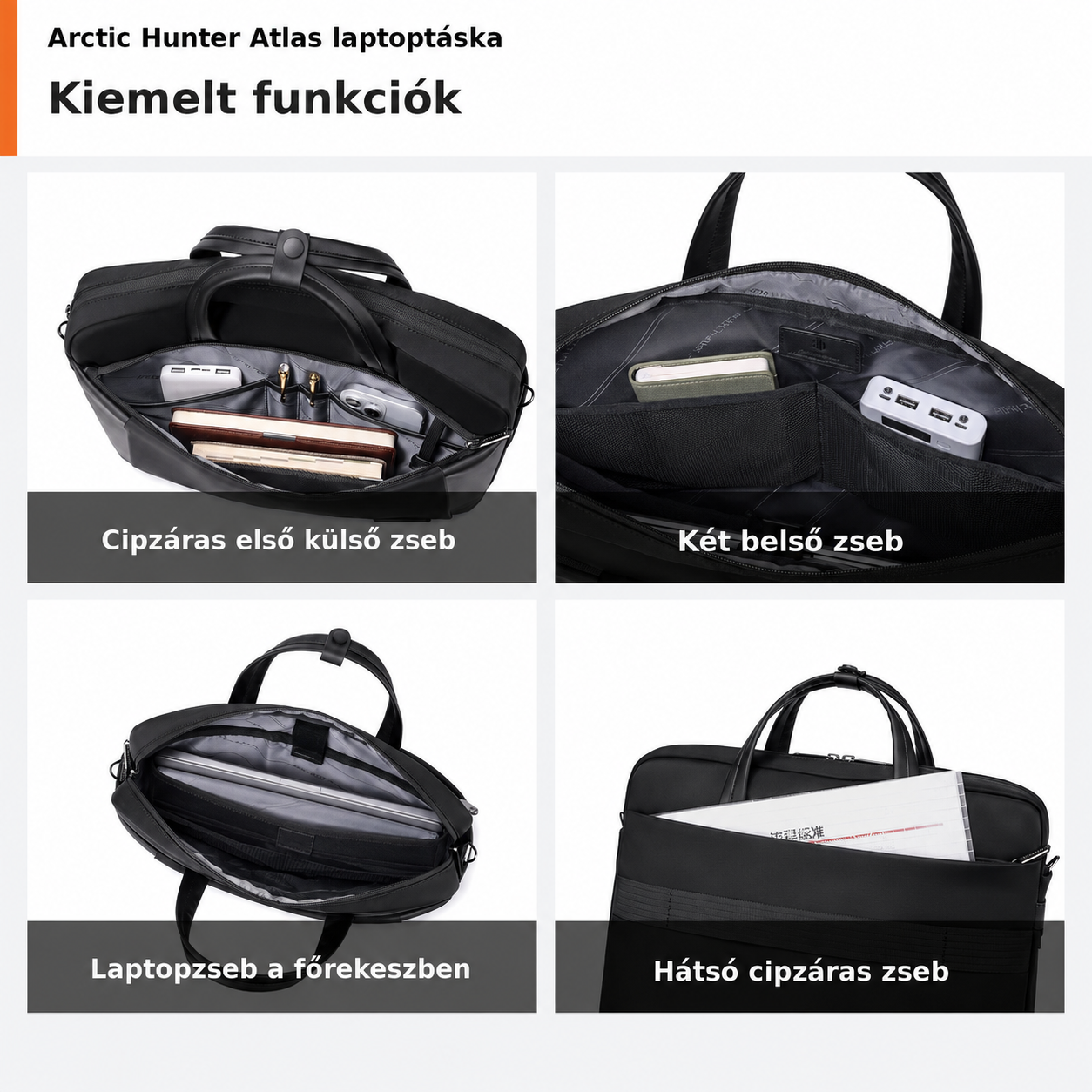 Arctic Hunter Atlas  laptoptáska részletek