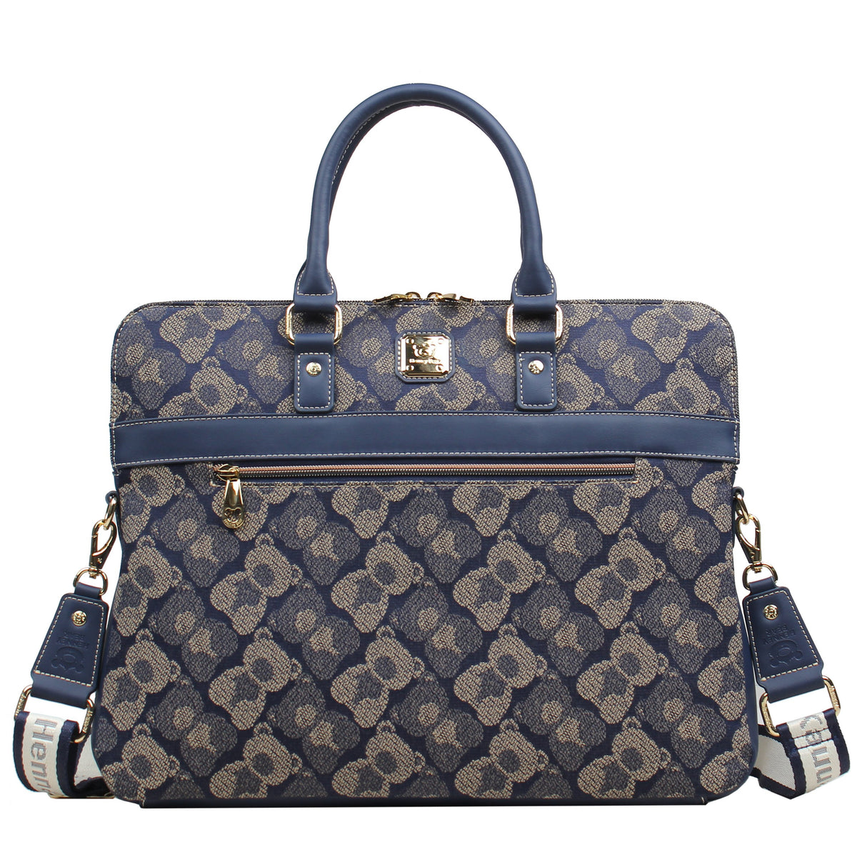 Henney Bear Champagne laptoptáska, SHADOW BEAR BLUE, 1